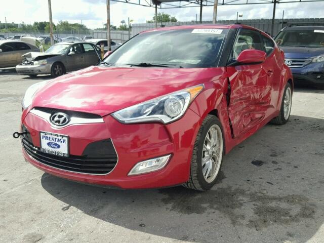 KMHTC6AD3EU185424 - 2014 HYUNDAI VELOSTER RED photo 2