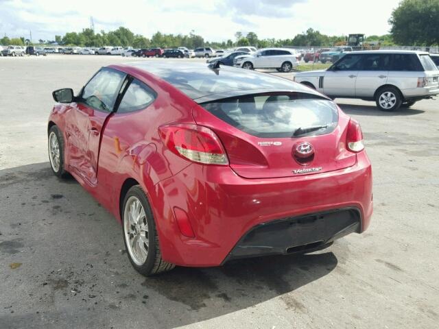 KMHTC6AD3EU185424 - 2014 HYUNDAI VELOSTER RED photo 3