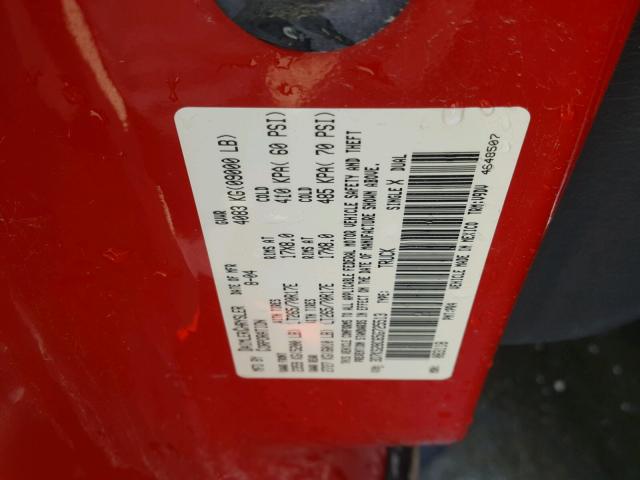 3D7KS28C65G725513 - 2005 DODGE RAM 2500 S RED photo 10