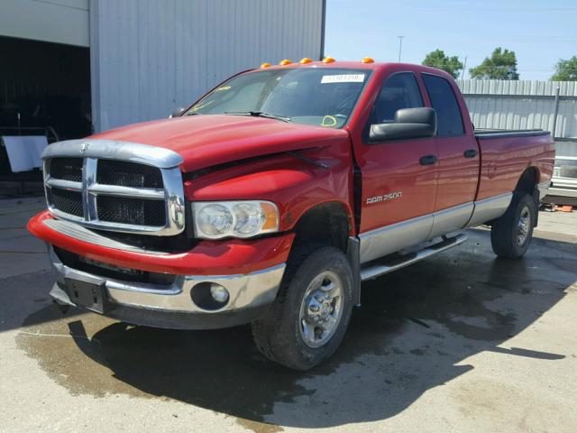 3D7KS28C65G725513 - 2005 DODGE RAM 2500 S RED photo 2