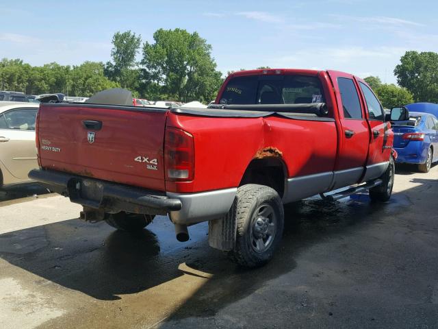 3D7KS28C65G725513 - 2005 DODGE RAM 2500 S RED photo 4