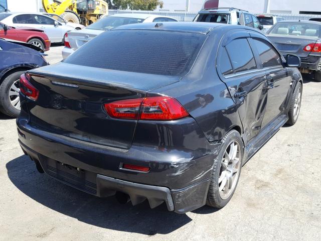 JA32W5FV9AU021591 - 2010 MITSUBISHI LANCER EVO BLACK photo 4