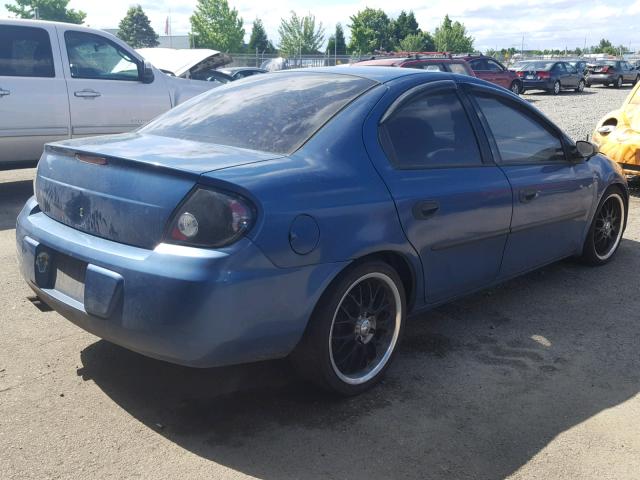 1B3ES26C93D118589 - 2003 DODGE NEON SE BLUE photo 4