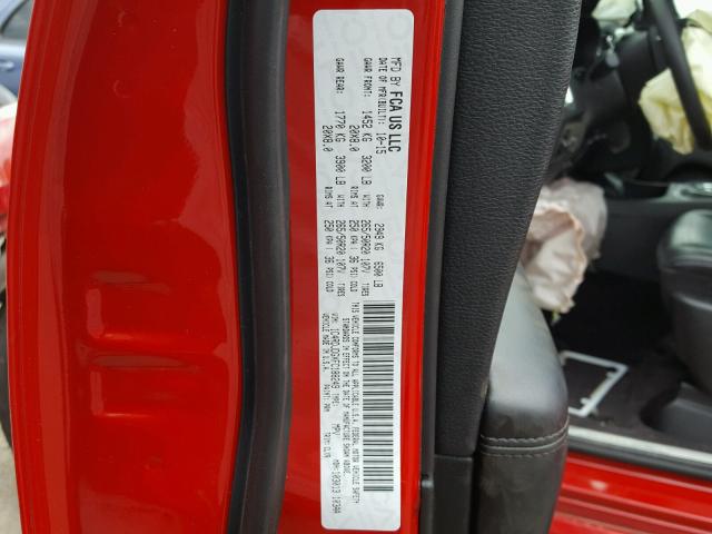 1C4RDJDGXFC188249 - 2015 DODGE DURANGO LI RED photo 10