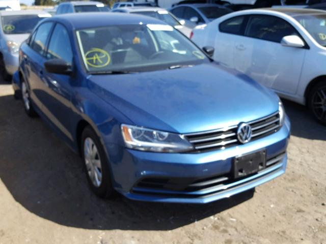 3VW2K7AJ8FM423690 - 2015 VOLKSWAGEN JETTA BASE Կապույտ լուսանկար 1