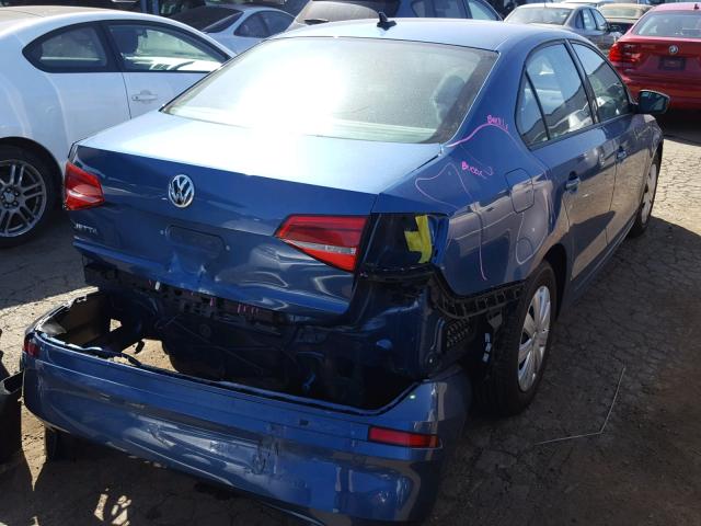 3VW2K7AJ8FM423690 - 2015 VOLKSWAGEN JETTA BASE Կապույտ լուսանկար 4