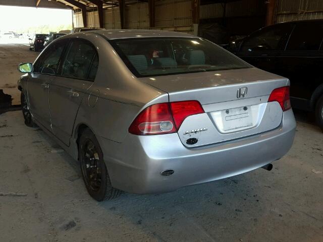 2HGFA16558H347848 - 2008 HONDA CIVIC LX SILVER photo 3