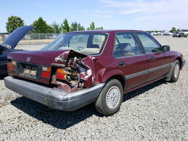 1HGBA542XGA075633 - 1986 HONDA ACCORD DX MAROON photo 4