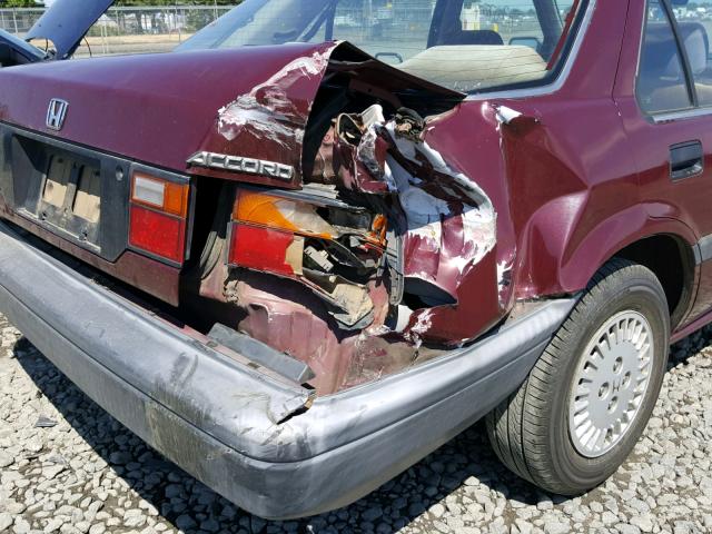 1HGBA542XGA075633 - 1986 HONDA ACCORD DX MAROON photo 9