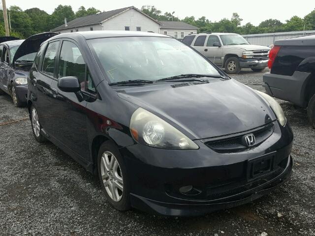 JHMGD38647S006524 - 2007 HONDA FIT S BLACK photo 1