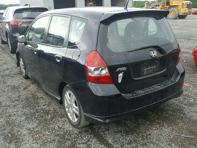 JHMGD38647S006524 - 2007 HONDA FIT S BLACK photo 3