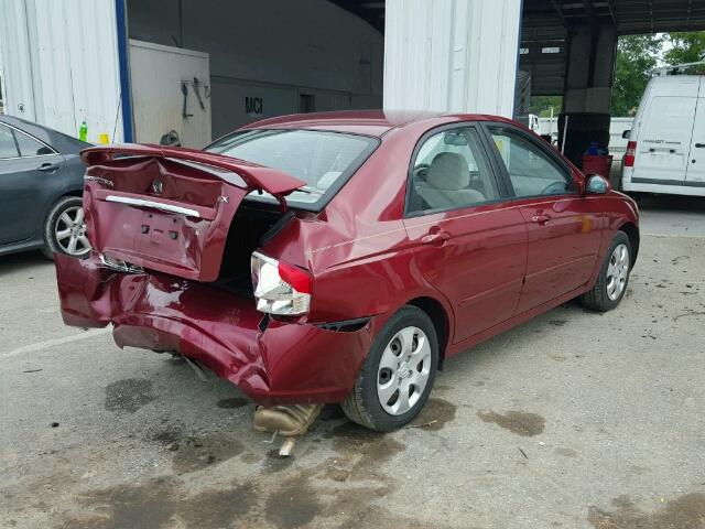 KNAFE121275458821 - 2007 KIA SPECTRA EX MAROON photo 4