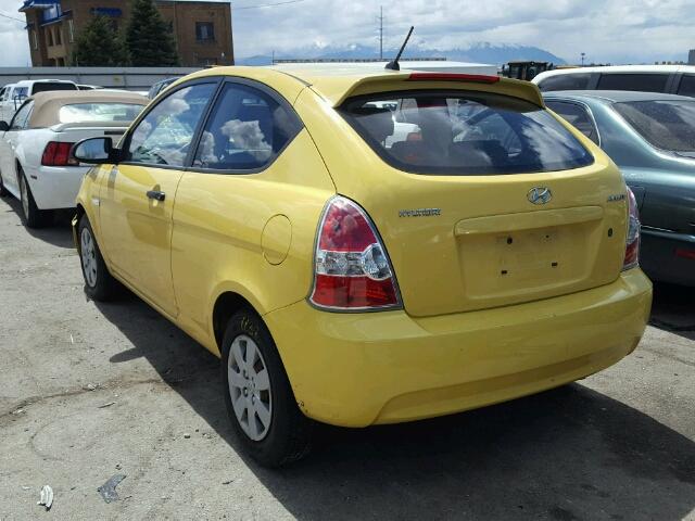 KMHCM36C58U060537 - 2008 HYUNDAI ACCENT GS YELLOW photo 3