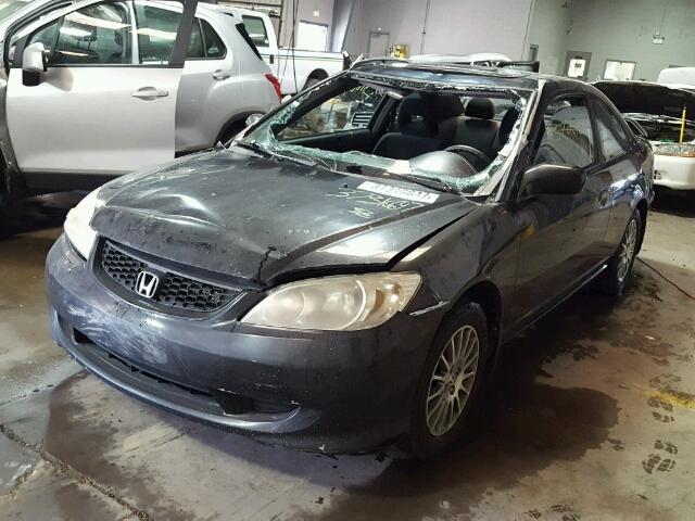 1HGEM22975L077960 - 2005 HONDA CIVIC EX BLACK photo 2