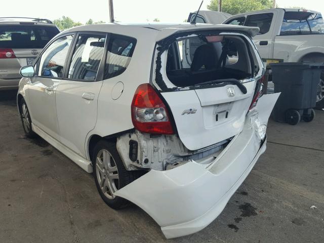 JHMGD38617S047919 - 2007 HONDA FIT S WHITE photo 3