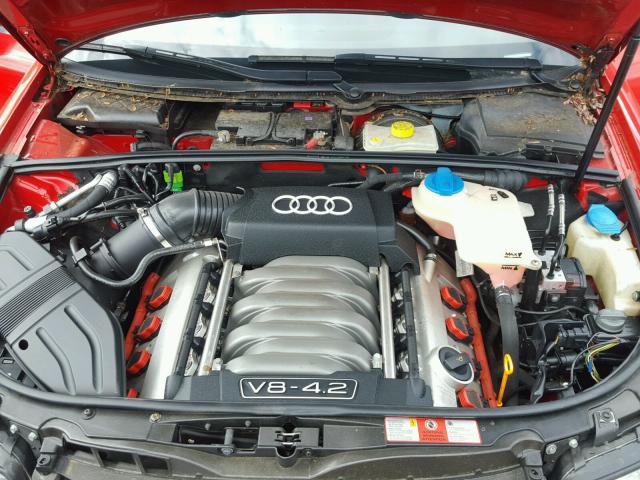 WAUPL68E25A004882 - 2005 AUDI S4 RED photo 7