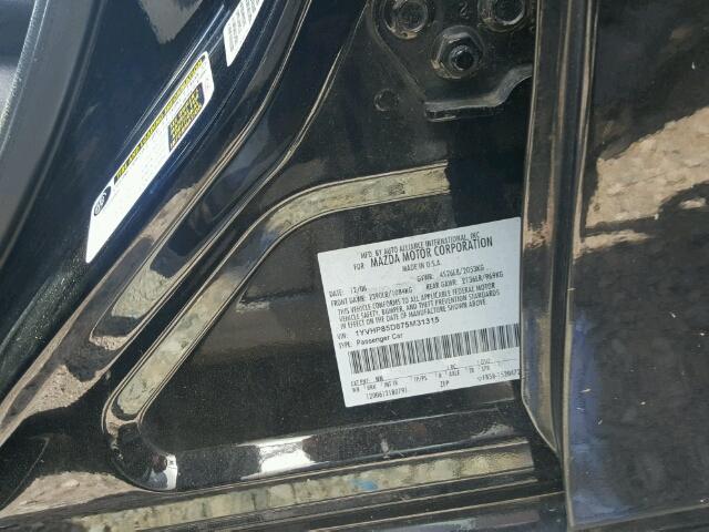 1YVHP85D875M31315 - 2007 MAZDA 6 S BLACK photo 10