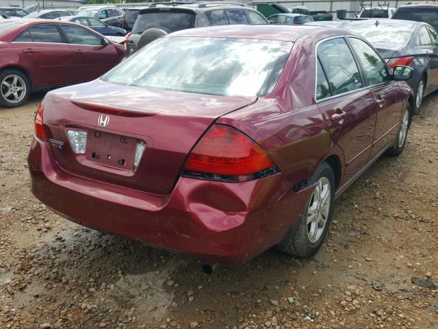 1HGCM56316A008435 - 2006 HONDA ACCORD SE RED photo 4