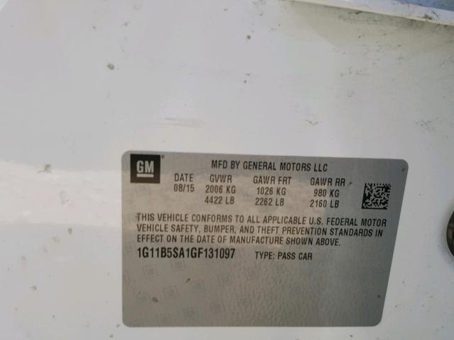1G11B5SA1GF131097 - 2016 CHEVROLET MALIBU LIM 白色 照片 10