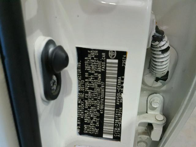 4T1BD1FK1DU087817 - 2013 TOYOTA CAMRY HYBR 白色 照片 10