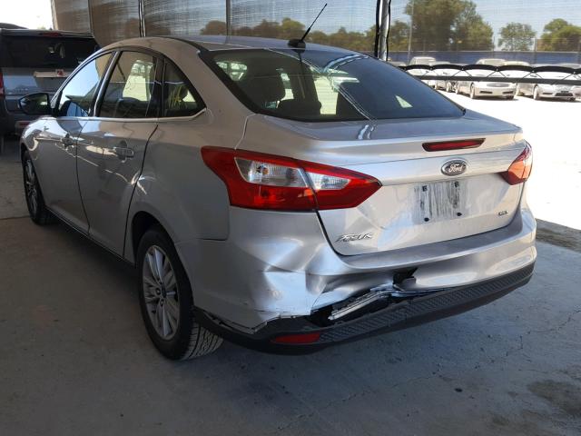 1FAHP3H2XCL343414 - 2012 FORD FOCUS SEL SILVER photo 3