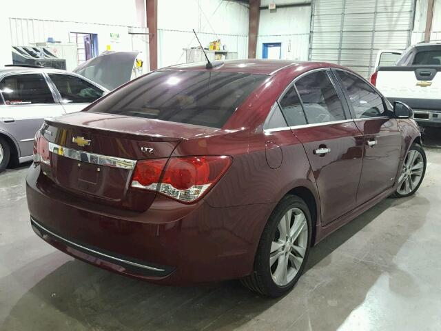 1G1PG5SB4F7224225 - 2015 CHEVROLET CRUZE LTZ MAROON photo 4