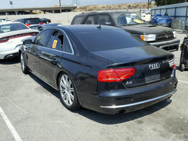 WAUAGAFD9DN014341 - 2013 AUDI A8 QUATTRO BLACK photo 3