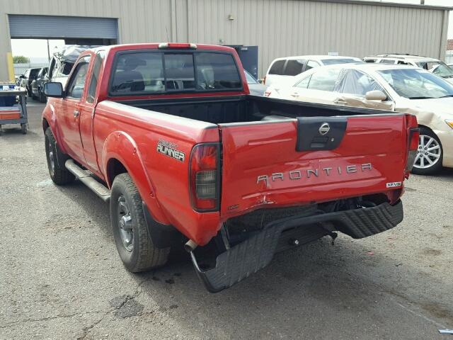 1N6ED26T93C404227 - 2003 NISSAN FRONTIER K RED photo 3