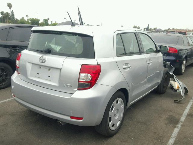 JTKKU4B43B1013612 - 2011 SCION XD SILVER photo 4