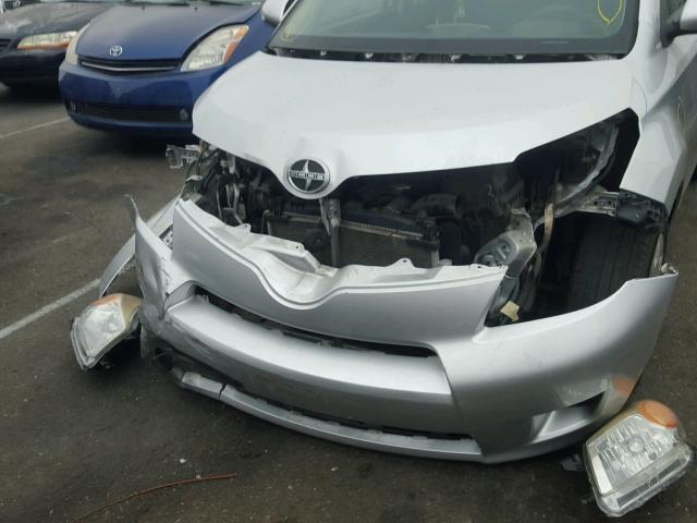 JTKKU4B43B1013612 - 2011 SCION XD SILVER photo 9