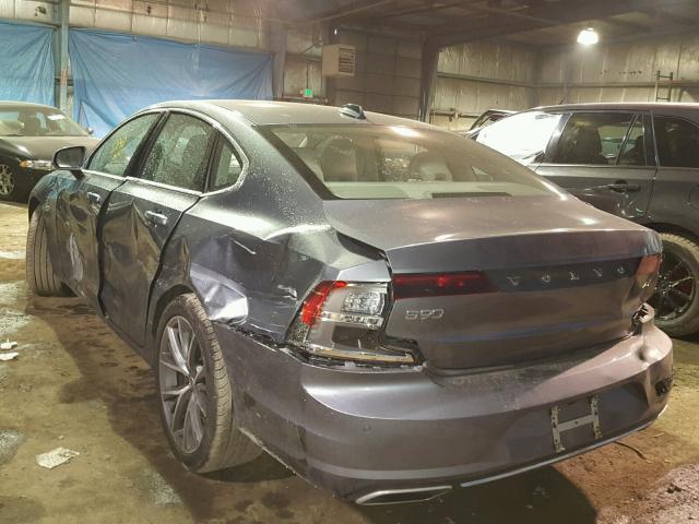 YV1A22MK6H1012028 - 2017 VOLVO S90 T6 GRAY photo 3