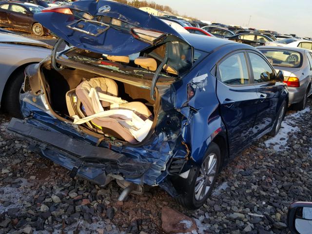 KMHDH4AE2FU457630 - 2015 HYUNDAI ELANTRA SE BLUE photo 4