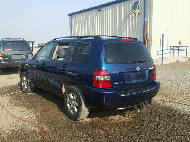 JTEEP21A340048940 - 2004 TOYOTA HIGHLANDER BLUE photo 3