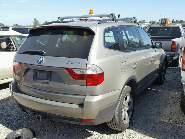 WBXPC93467WJ00333 - 2007 BMW X3 3.0SI TAN photo 4