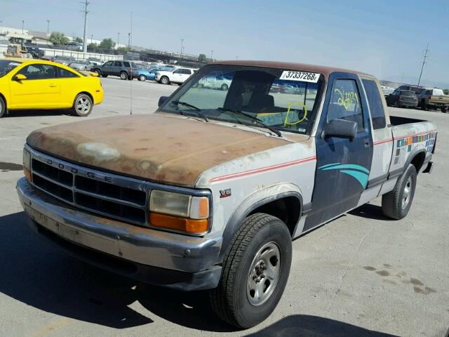 1B7GG23X2SS132442 - 1995 DODGE DAKOTA GRAY photo 2