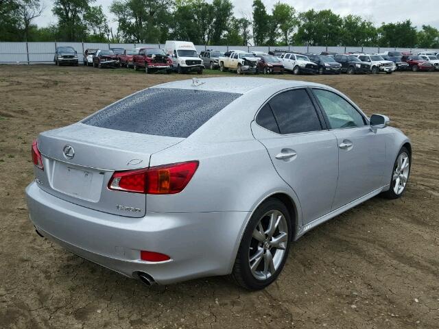 JTHBK262395097149 - 2009 LEXUS IS 250 SILVER photo 4