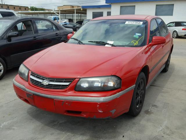 2G1WF52E259205565 - 2005 CHEVROLET IMPALA RED photo 2