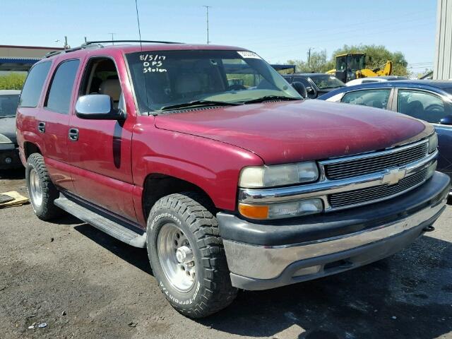 1GNEK13T55J261645 - 2005 CHEVROLET TAHOE K150 RED photo 1