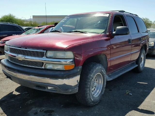 1GNEK13T55J261645 - 2005 CHEVROLET TAHOE K150 RED photo 2