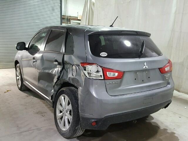 4A4AR3AW6FE028565 - 2015 MITSUBISHI OUTLANDER GRAY photo 3