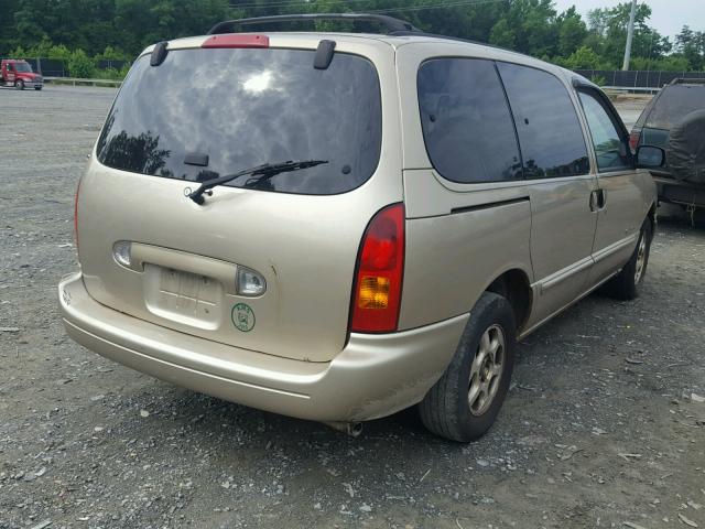 4N2XN11T3XD844516 - 1999 NISSAN QUEST SE GOLD photo 4