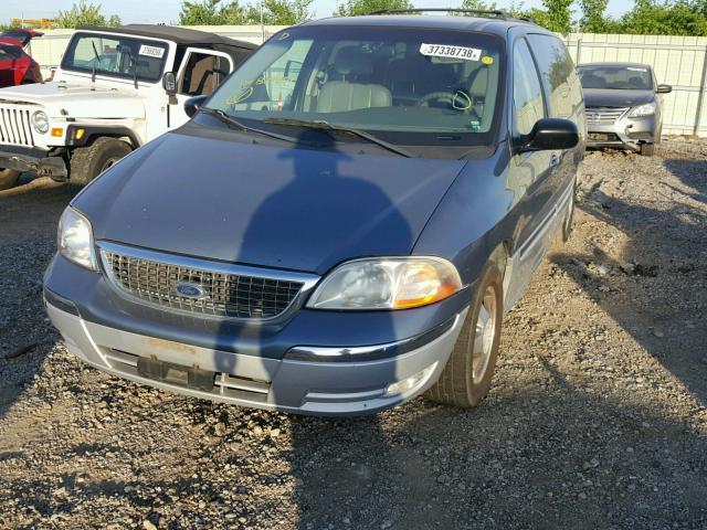 2FMDA5341YBB81951 - 2000 FORD WINDSTAR S BLUE photo 2