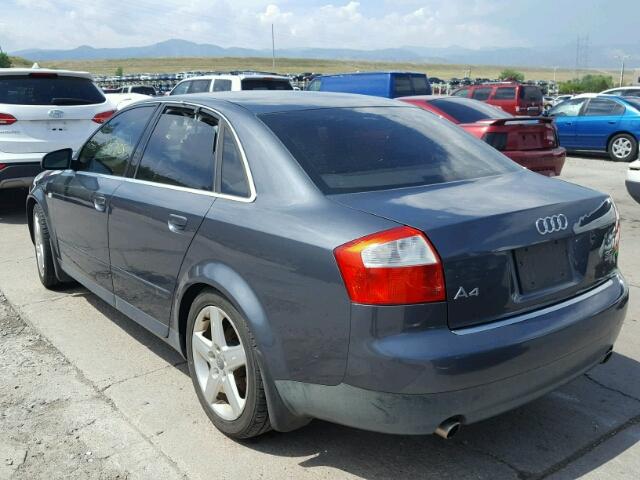 WAULT68E52A230599 - 2002 AUDI A4 3.0 QUA GRAY photo 3