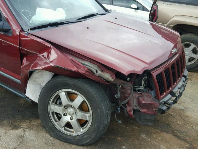 1J8GS48K98C154649 - 2008 JEEP GRAND CHER BURGUNDY photo 9