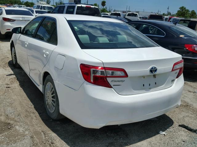 4T1BD1FK1CU005213 - 2012 TOYOTA CAMRY HYBR 白色 照片 3