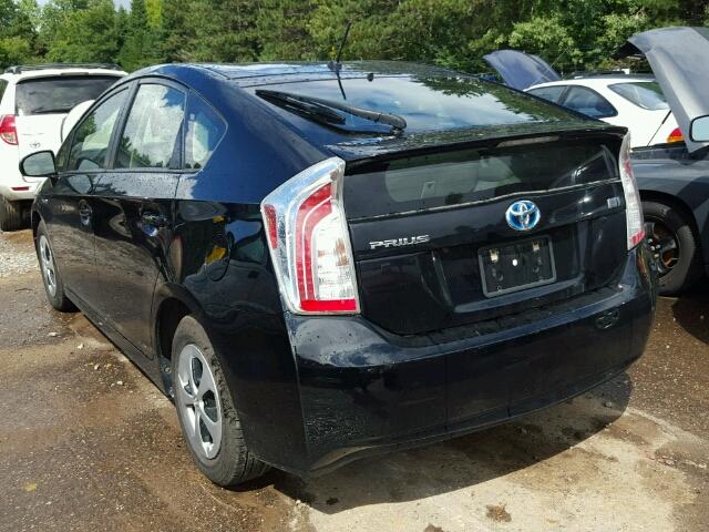JTDKN3DU1D1704197 - 2013 TOYOTA PRIUS შავი ფოტო 3