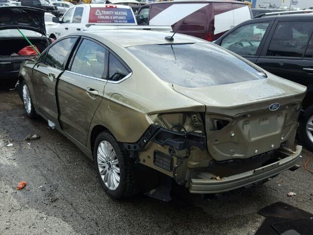 3FA6P0LU3DR117510 - 2013 FORD FUSION SE GREEN photo 3