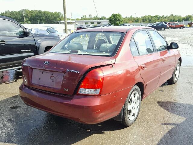 KMHDN45D92U362745 - 2002 HYUNDAI ELANTRA GL BURGUNDY photo 4