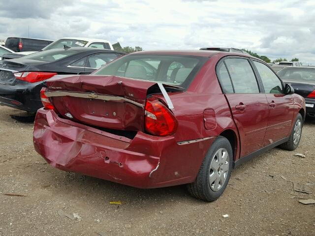 1G1ZS51F16F182498 - 2006 CHEVROLET MALIBU LS MAROON photo 4