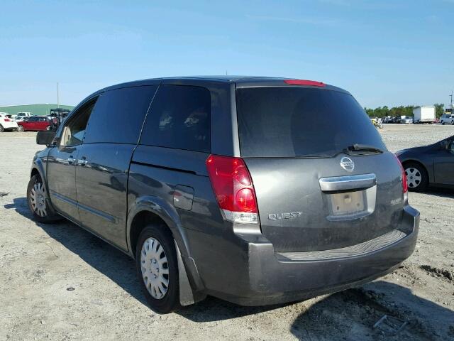 5N1BV28U38N111035 - 2008 NISSAN QUEST S GRAY photo 3